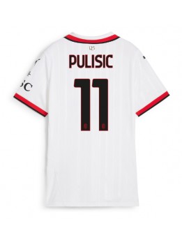 Billige AC Milan Christian Pulisic #11 Bortedrakt Dame 2024-25 Kortermet